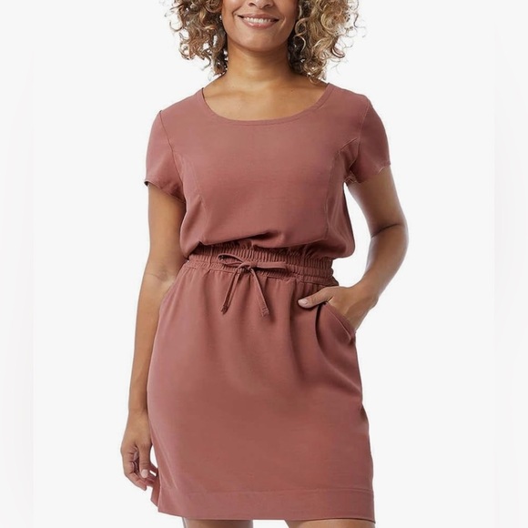 32 Degrees Soft Twill Drawstring Dress Womens S Rose Mauve Casual Pockets Travel - Picture 1 of 7